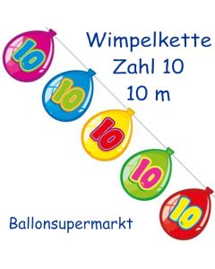 Wimpelkette Balloonshape zum 10. Geburtstag