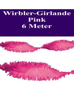 Wirbler Girlande, Papiergirlande, Drehgirlande, Pink, 6 Meter