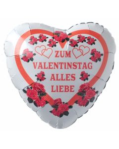 Zum Valentinstag Alles Liebe, Luftballon aus Folie mit Helium Ballongas, Liebesgrüße, Ballongrüße